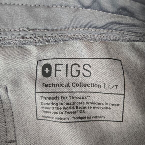 Figs Women's Scrub Pants L Tall Gray Zamora Joggers Medical Dental Vet Workwear - Picture 9 of 10